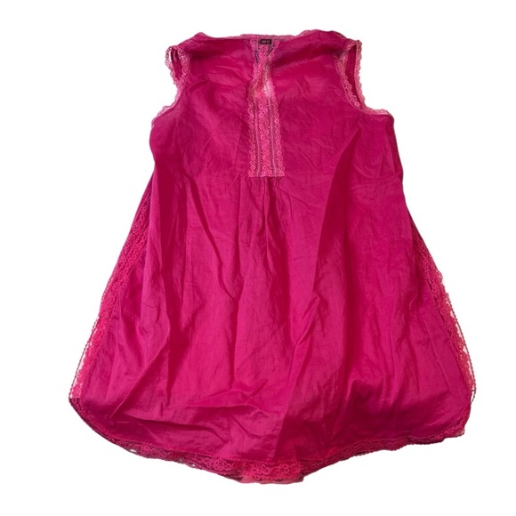 y2k dex hot pink button up lace mesh tank top mini dress vintage coquette barbie - Picture 3 of 7